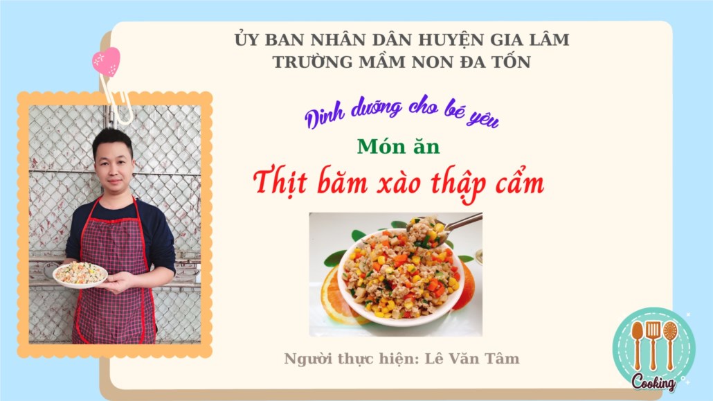 Dinh dưỡng cho bé yêu: Thịt băm xào thập cẩm_ Nhân viên ND Lê Văn Tâm